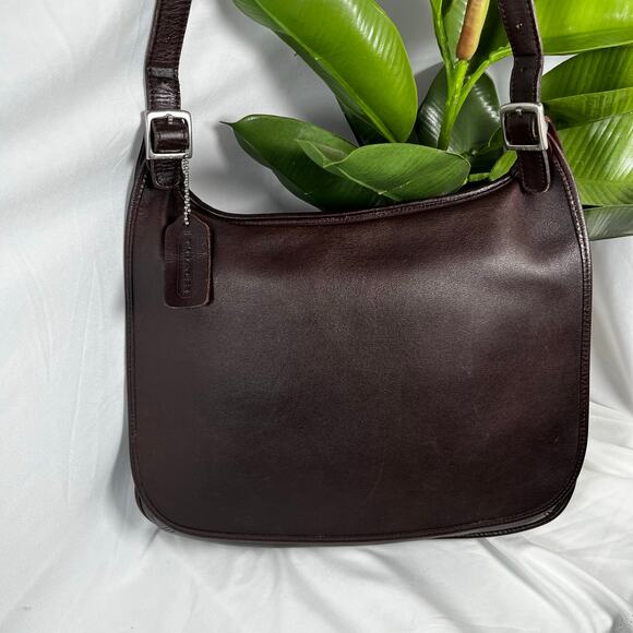 SOLD COACH Vintage 9134 Hippie Flap Bag Shoudler or Crossbody Brown - Picture 2 of 15